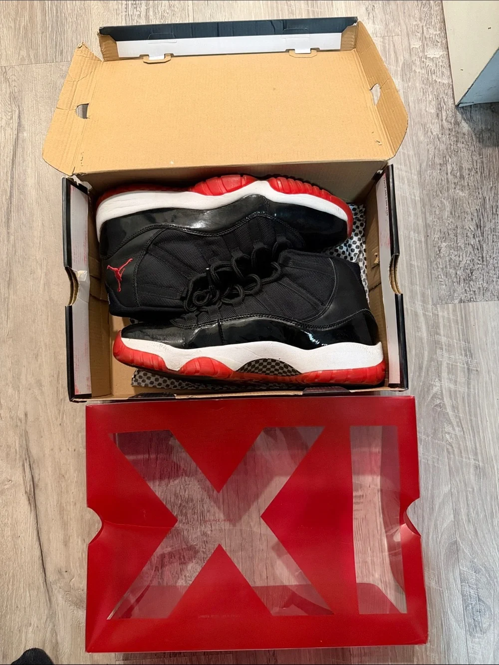 Jordan Kids Black and Red Retro Basketball Sneakers